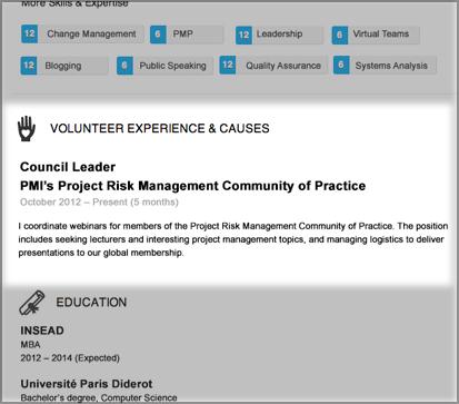 volunteer linkedin